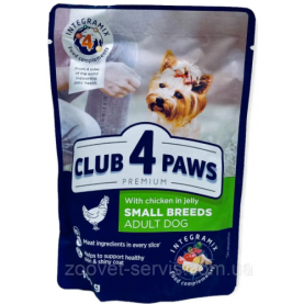 Club4Paws Влажный корм с курицей для собак мелких пород, 100 г