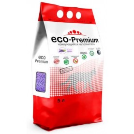 Eco-Premium Лаванда Наполнитель древесный комкующийся для кошачьего туалета, 1.9 кг (5 л)
