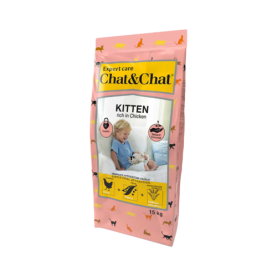 Chat&Chat Сухой корм с курицей для котят, упаковка 15 кг, на развес 1 кг