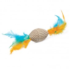 Triol Игрушка для кошек из гофрокартона "Мяч для регби с перьями", 60/190 мм