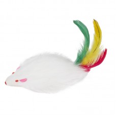 Triol Игрушка для кошек "Мышь-погремушка с пером", 60-65 мм