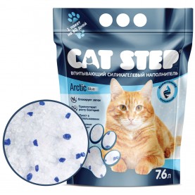 CAT STEP Arctic Blue Наполнитель впитывающий силикагелевый, 7.6 л