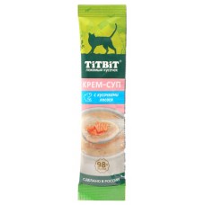 Titbit Лакомство крем-суп с кусочками лосося для кошек, 10 г