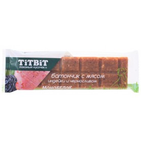 Titbit Лакомство Батончик с мясом индейки и черносливом для собак, 40 г