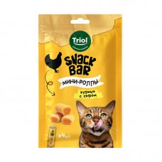 Triol SNACK BAR Лакомство мини-роллы из курицы с сыром для кошек, 10 г