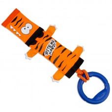 Gigwi BITE ME HARD Игрушка Тигр на веревке с ручкой с пищалкой для собак, 51 см