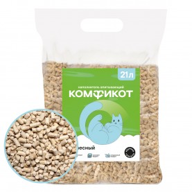 КОМФИКОТ Наполнитель древесный впитывающий, крупные гранулы, 21 л