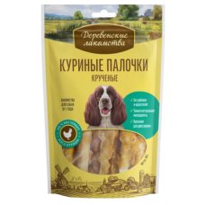 Деревенские лакомства Лакомство куриные палочки крученые для собак, 90 г