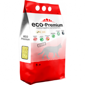 Eco-Premium Ромашка Наполнитель древесный комкующийся для кошачьего туалета, 1.9 кг (5 л)