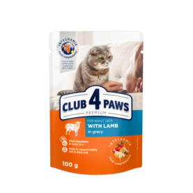 Club4Paws Влажный корм с ягненком в желе для кошек, 100 г