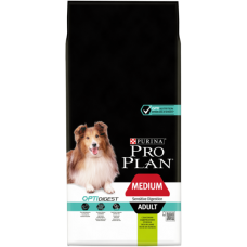 Purina Pro Plan Сухой корм с ягненком для взрослых собак средних пород с чувствительным пищеварением, упаковка 14 кг