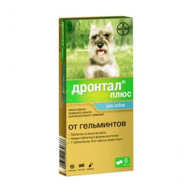 Дронтал Плюс Таблетки от глистов для собак от 10 кг, (упаковка 6 шт), поштучно