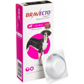 Bravecto Жевательная таблетка от блох и клещей для собак 40 - 56 кг, 1 шт