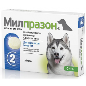 Милпразон Таблетки антигельминтные для собак (от 5 кг), 12.5 мг, (упаковка 2 шт)