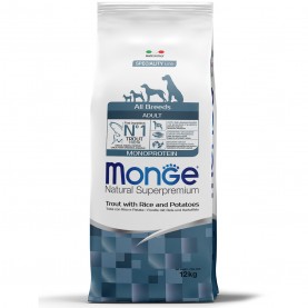 Monge Monoprotein Adult Сухой корм с форелью для собак, упаковка 12 кг
