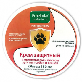 Pchelodar Защитный крем с прополисом и воском для лап собак и кошек, 60 г