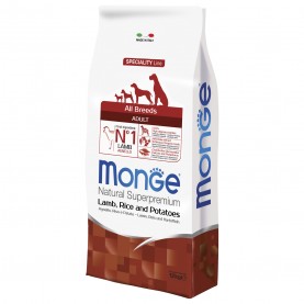 Monge Monoprotein Adult Сухой корм с ягненком, рисом и картофелем для собак, упаковка 15 кг, на развес 1 кг