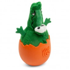 Gigwi EGG Игрушка Крокодил-неваляшка с пищалкой для собак, 14 см