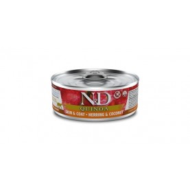 N&D QUINOA Skin & Coat Влажный корм с cеледкой и кокосом для кошек, 80 г