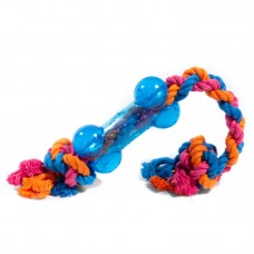 Gigwi CATCH & FETCH Игрушка Косточка на веревке резиновая малая для собак, 26 см