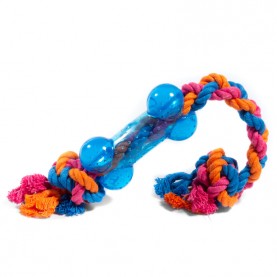 Gigwi CATCH & FETCH Игрушка Косточка на веревке резиновая малая для собак, 26 см