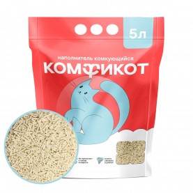 КОМФИКОТ Наполнитель тофу комкующийся, без аромата, 5 л