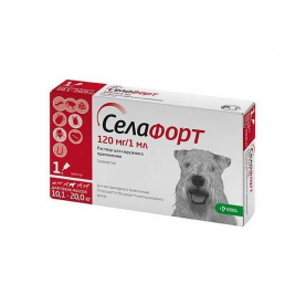 Селафорт Капли на холку от блох, клещей и гельминтов для собак  10,1 - 20 кг, 1 пип