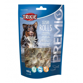 Trixie Sushi Rolls Лакомство из кожи серебристого хека для собак, 100 г