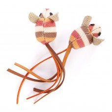 DUVO+ Игрушка для кошек мягкая "Вязаные мышки", коричневая, 5,5 х 3 х 3,5 см