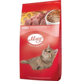 Мяу Сухой корм с мясом, рисом и овощами для взрослых кошек, упаковка 11 кг, на развес 1 кг