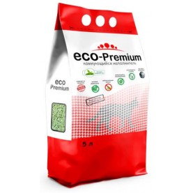 Eco-Premium Зеленый чай Наполнитель древесный комкующийся для кошачьего туалета, 1.9 кг (5 л)