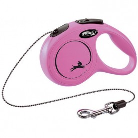 Flexi Поводок-рулетка розовая с тросом для кошек (до 8 кг), 3 м