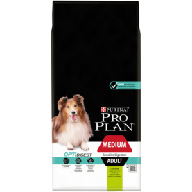 Purina Pro Plan Сухой корм с ягненком для взрослых собак средних пород с чувствительным пищеварением, упаковка 14 кг, на развес 1 кг