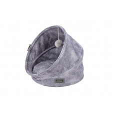 SCRUFFS Лежанка для кошек "Kensington Cat Cave", экозамша, серый, 44 x 44 x 48 см