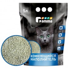 Gamma Наполнитель бентонитовый комкующийся для кошачьих туалетов, 5 л