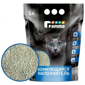 Gamma Наполнитель бентонитовый комкующийся для кошачьих туалетов, 5 л