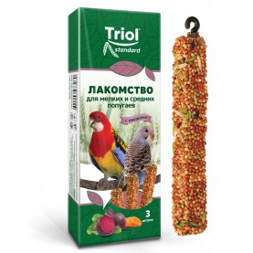 Triol Standard Лакомство для мелких и средних попугаев с овощами (3 шт), 80 г