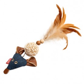Gigwi Игрушка мышка с плетеным шариком для кошек, 14 см