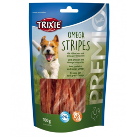 Trixie Лакомство Omega Stripes полоски из курицы для собак, 100 г