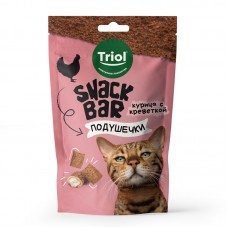 Triol SNACK BAR Лакомство подушечки из курицы с креветкой для кошек, 30 г