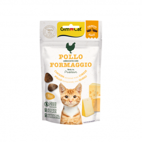 GimCat Лакомство для кошек Хрустящие закуски с курицей и сыром, 50 г