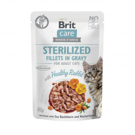 Brit Care Sterilised Влажный корм для кошек Кролик в соусе, 85 г