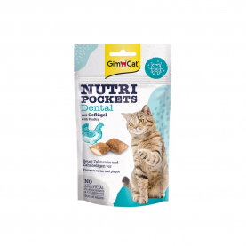 GimCat Dental Лакомство для кошек Подушечки с курицей, 60 г
