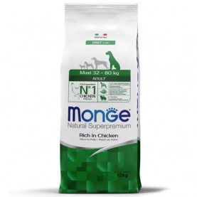 Monge Maxi Adult Сухой корм с курицей и рисом для взрослых собак крупных пород, упаковка 12 кг