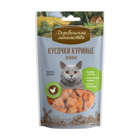 Деревенские лакомства Кусочки куриные нежные для кошек, 45 г