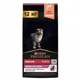 Purina Pro Plan Сухой корм с лососем для щенков средних пород, 12 кг