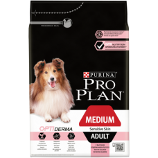 Purina Pro Plan Sensitive Skin Сухой корм с лососем для взрослых собак средних пород, упаковка 3 кг
