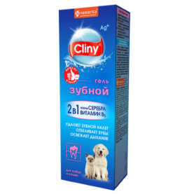 Cliny Зубной гель для удаления зубного налёта и отебеливания и свежести дыхания для кошек и собак, 75 мл