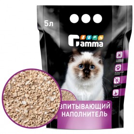 Gamma Наполнитель минеральный впитывающий для кошачьих туалетов, 5 л