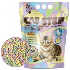 CAT STEP Tofu Tutti Frutti Наполнитель комкующийся растительный, 6 л